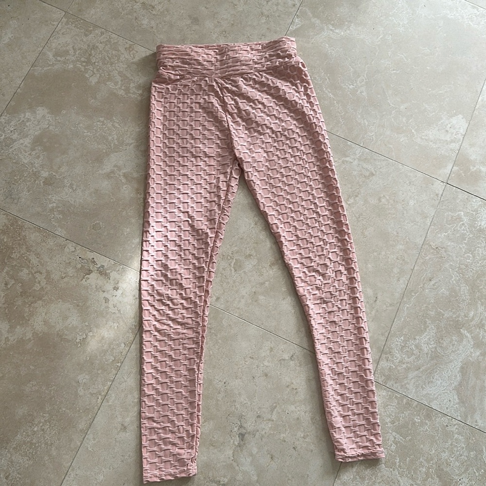 Peach Honeycomb Leggings